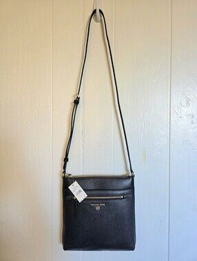 Michael Kors Jet Set Charm Black Leather Crossbody